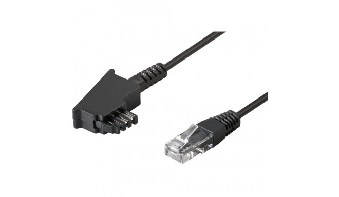 goobay TAE Anschlusskabel DSL/VDSL, Kabel black, 10 Meter
