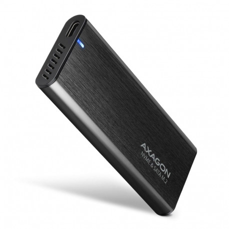 Axagon External USB-C 3.2 Gen 2 metal box for M.2 NVMe & SATA SSD disks. Screwless.