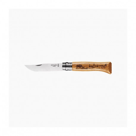 Opinel N°08 Stainless Steel Oak Animal Boar