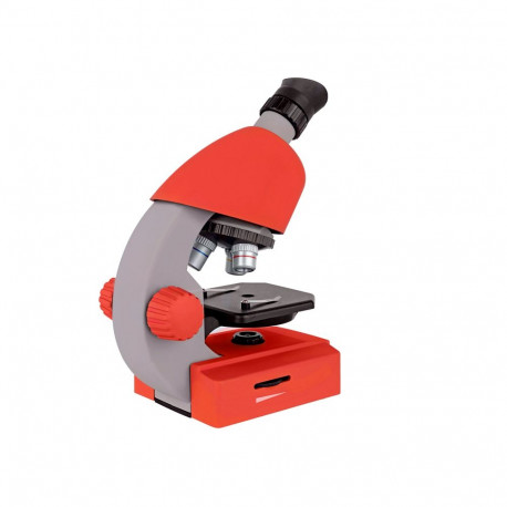 Mikroskoop Bresser Junior 40-640x, Punane katsekomplekti, telefoniadapteriga