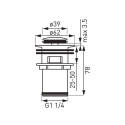 BOTTOM VALVE CLICK-CLACK S283G GOLDEN