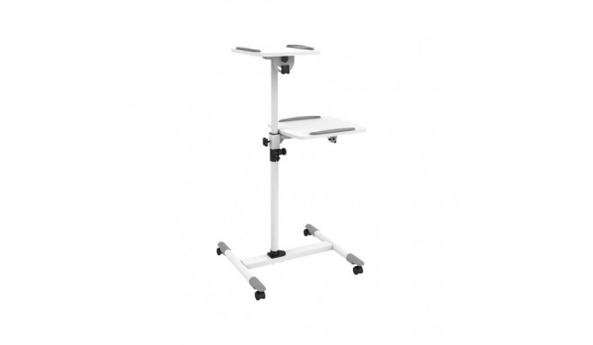 Techly Universal projector / notebook trolley with two shelves  white