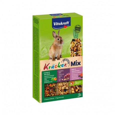 VITAKRAFT KRACKER metsamarjad/pähklid/köögiviljad maiused küülikutele 3 tk