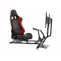 Stand with seat for racing steering wheel