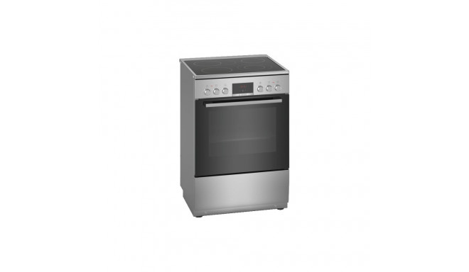 Bosch | Cooker | HKR39A250U | Hob type Vitroceramic | Oven type Electric | Stainless steel | Width 6