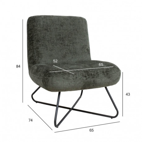 Slipper chair FARICA moss green