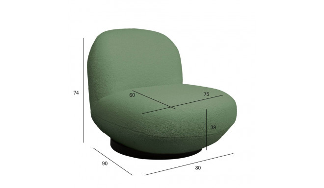 Tugitool PAMELA 80x90xH74cm, roheline