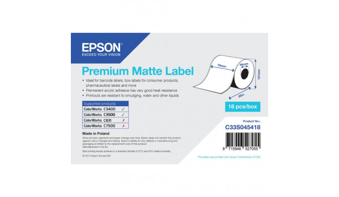 Termiline Paberirull Epson C33S045418 (1 Ühikut)