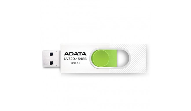 ADATA MEMORY DRIVE FLASH USB3.1 64GB/WHITE AUV320-64G-RWHGN