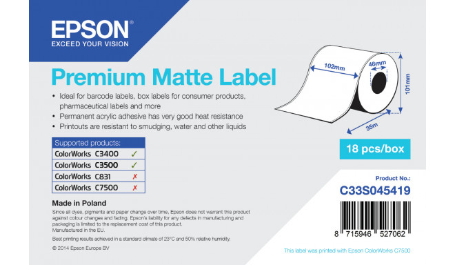 Termiline Paberirull Epson C33S045419 (1 Ühikut)