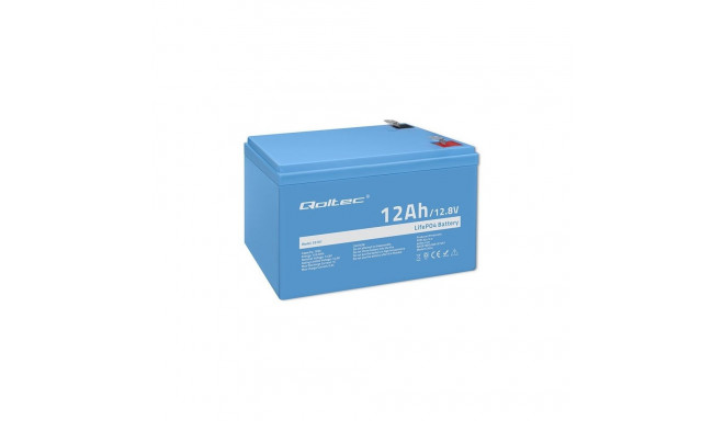 QOLTEC 53701 LiFePO4 lithium iron phosphate battery / 12.8V / 12Ah / 153.6Wh / BMS