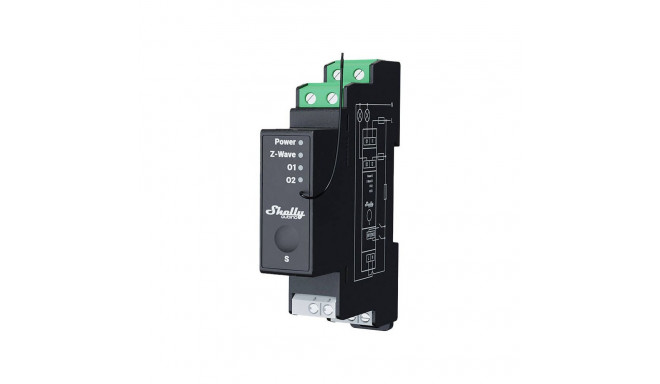 Shelly Qubino Pro 2PM DIN rail Relay, 2-channel, Z-Wave (Power measurement)