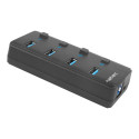 Natec USB 3.0 HUB, Mantis 2, 4-Port, On/Off with AC Adapter | Natec | 4 Port Hub With USB 3.0 | Mant