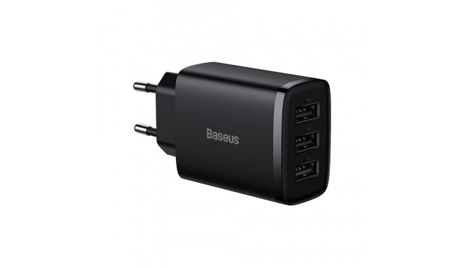 Baseus Compact charger 3x USB 17W black (CCXJ020101)