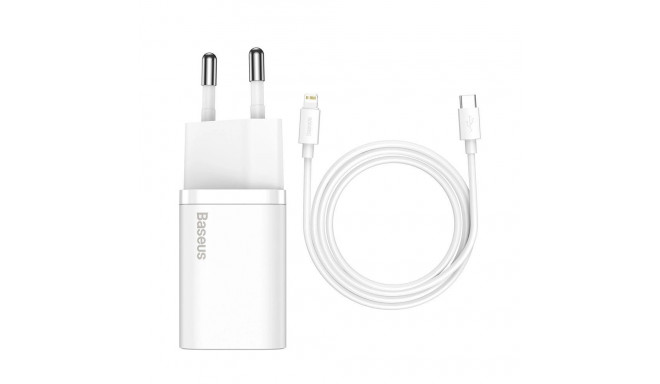 Baseus Super Si 1C fast charger USB Type C 20W Power Delivery + USB Type C - Lightning cable 1m whit