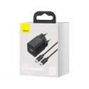 Seina kiirlaadija Super Si 25W USB-C QC3.0 PD koos USB-C 1m kaabliga, must