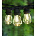 Visional 03-613 Led Garden Inline Chain E27 with 15 sockets / 15m / step 1m (no bulbs) Black
