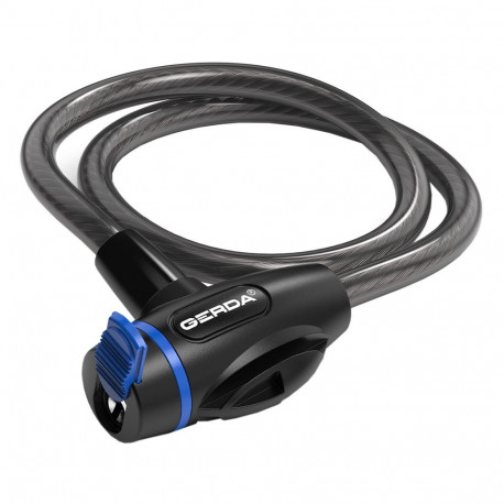 Gerda jalgrattalukk Flex 650/10T silmusega ümar, must