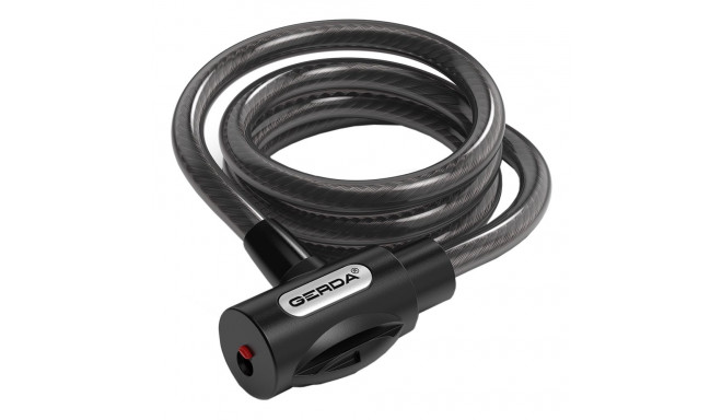 Zapięcie rowerowe Gerda linka, korpus okrągły, okrągły czarny Flex 1200/10V