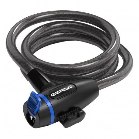 Gerda jalgratta kettlukk Flex 1200/8S ümar korpus lukusuu kate, must