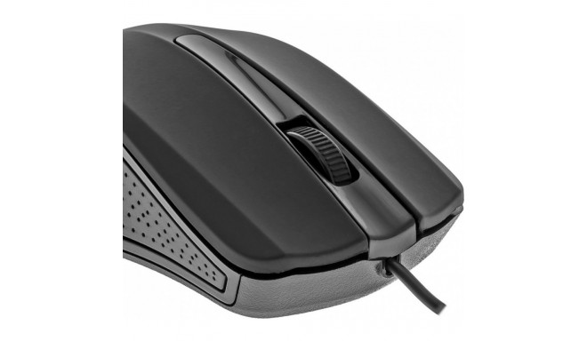 USB wired mouse, 3 buttons, rubberized surface, 1000DPI