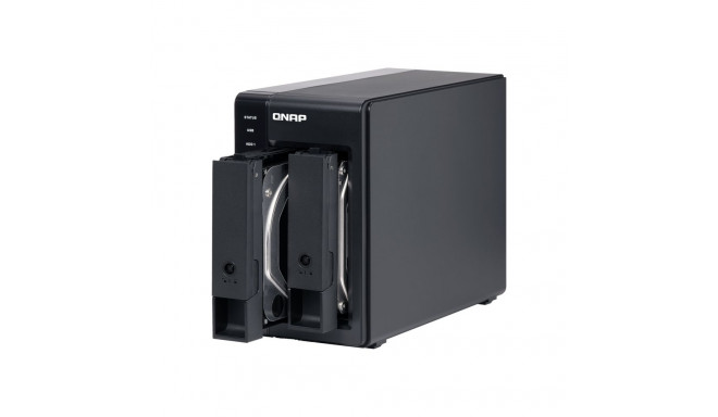 QNAP 2-kohaline USB Type-C otseühendusega salvesti riistvaralise RAID-iga TR-002 Micro 6 GB must