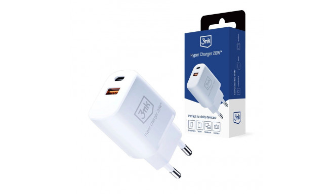 3MK HyperCharger 20W 1xUSB-C + 1xUSB-A PD / QC charger