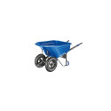 Professional heavy gauge HDPE wheelbarrow with pneumatic dual wheel and steel handles, 120L Truper® 