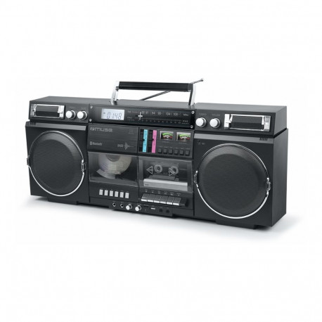 Muse Ghetto Blaster M-380 GB AUX-sisendiga Bluetooth-kõlar Kassetimängija CD-mängijaga Must