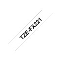 BROTHER TZeFX221 Flexi Tapes 9mm 8m white black laminate