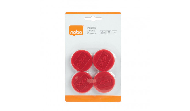 Magnets 38mm Nobo Red 4 pack