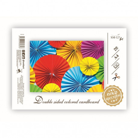 Värviline kartong kahepoolne SMLT GOLD, A4, 190gsm,16 lehte