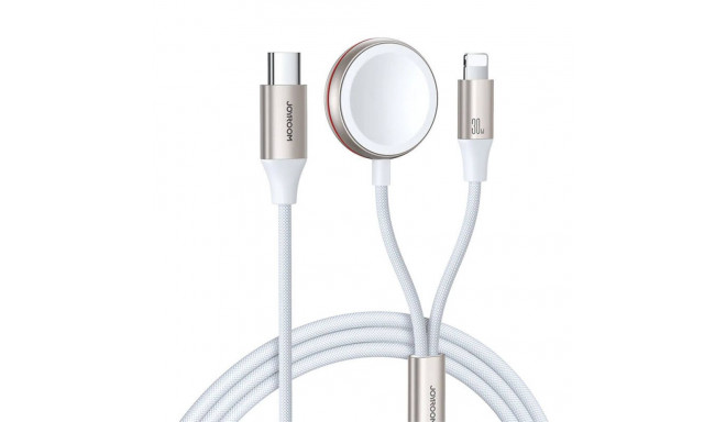 Fast Charging Magnetic Charger 2-in-1 Joyroom S-IW012 30W 1.5m (White)