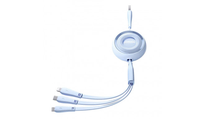 3in1 Joyroom Colorful USB to USB-C/Lightning/Micro USB cable 3.5A, 1m (blue)
