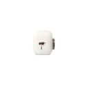 Karl Lagerfeld Apple Airpods 1/2 3D Logo NFT Karl Head Silicone Case White