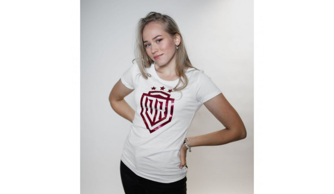 Dinamo - Women's T-SHIRT S DINAMO WITH RED METALLIC PRINTING White