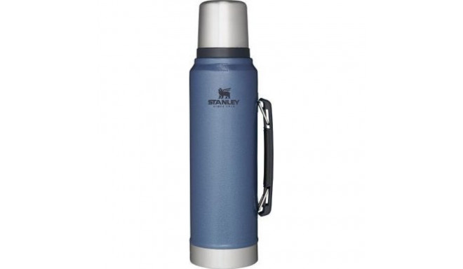 Stainless steel thermos STANLEY CLASSIC Hammertone Lake, blue color, 1 L