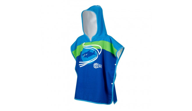 Children's hooded towel BECO Sealife 6 blue S