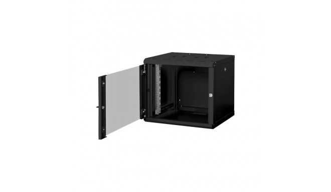 Digitus | Wall Mounting Cabinet | DN-19 09-U-SW | Black | IP protection class: IP20; Front door: Gla