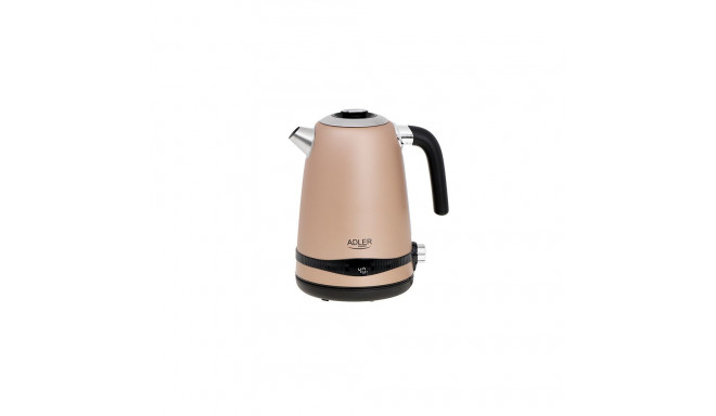 Adler | Kettle | AD 1295 | Electric | 2200 W | 1.7 L | Stainless steel | 360° rotational base | Gold