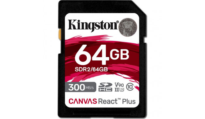 Kingston Canvas React Plus 64GB UHS-II SDXC mälukaart