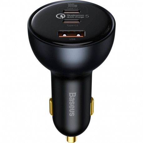 Baseus Car Quick Charger 12-24V 160W USB + 2xUSB-C QC5 PD3.0 with USB-C Cable 1m
