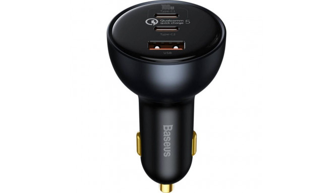 Baseus auto kiirlaadija 12-24V 160W USB + 2xUSB-C QC5 PD3.0 USB-C kaabliga 1m