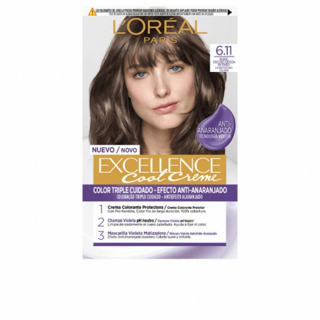Permanent Colour Creme L'Oreal Make Up Excellence Cool Creme 6.11-rubio oscuro ceniza Nº 6.11-Rubio 
