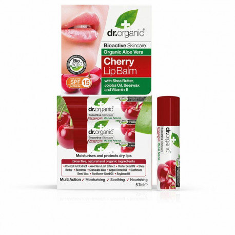 Lip Balm Dr.Organic   Spf 15 5,7 g Aloe Vera Cherry