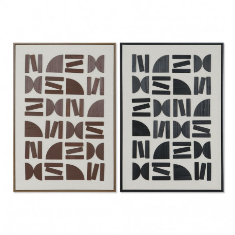 Maal Home ESPRIT Pruun Must Beež Abstraktne Kaasaegne 63 x 3,8 x 93 cm (2 Ühikut)