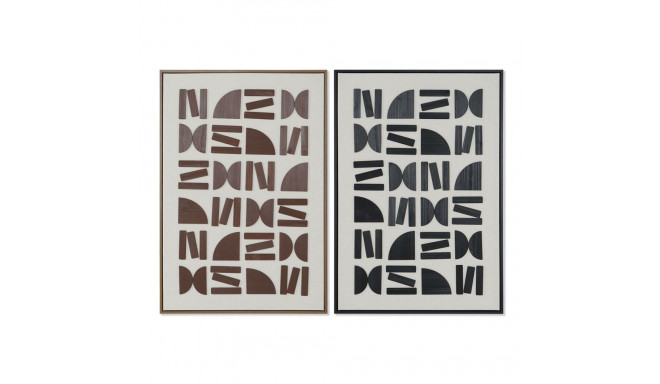Maal Home ESPRIT Pruun Must Beež Abstraktne Kaasaegne 63 x 3,8 x 93 cm (2 Ühikut)