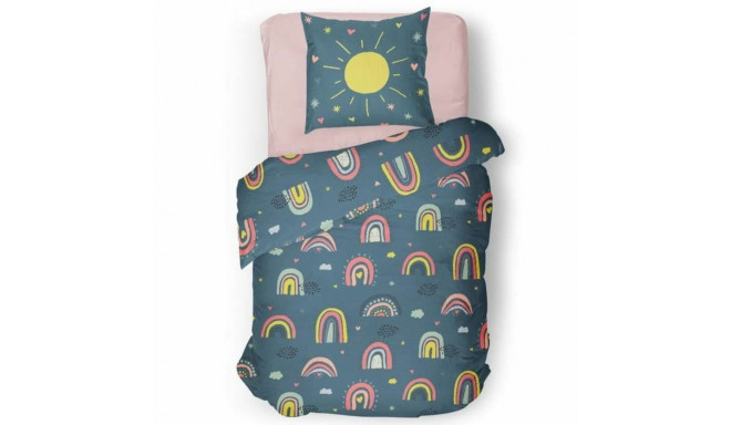 Duvet cover set Roupillon rainbow 140 x 200 cm Blue 2 Pieces