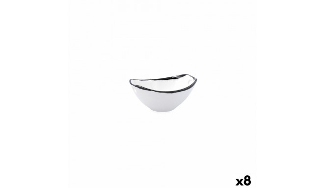 Bowl Ariane Vital Filo White Black Ceramic 11,6 cm (8 Units)