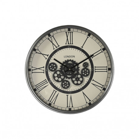 Wall Clock Home ESPRIT White Black Dark grey Iron MDF Wood 54 x 8 x 55 cm